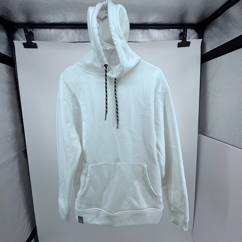 Swissbrand White‎ Pullover Drawstring Hoodie Sweatshirt Mens Size M